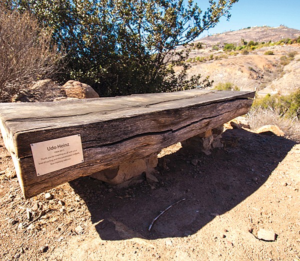 Udo’s memorial bench reads, “Udo Heinz, 1969–2013, Thank you for inspiring us all with your love of cycling 
and the preservation of trails. Your memory rides on.”