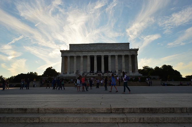 Lincoln Memorial in early evening, September 2014.  The National Mall, Washington DC.  