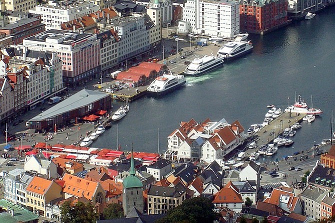 Bird's eye view of Bergen. 