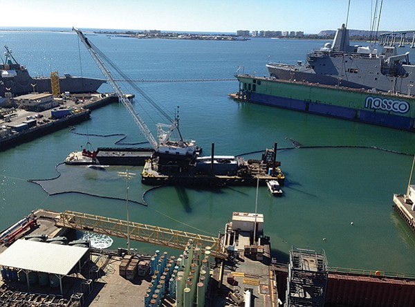 Ongoing dredging in San Diego Bay to remove copper (from boat-hull paint), mercury, pesticides, zinc, PCBs, trash (especially cigarette butts and plastic), and pathogens