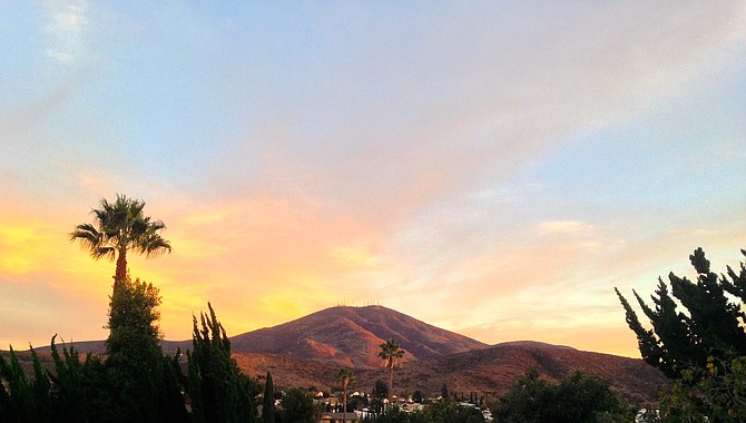 A colorful November sunset over Mt. Miguel.