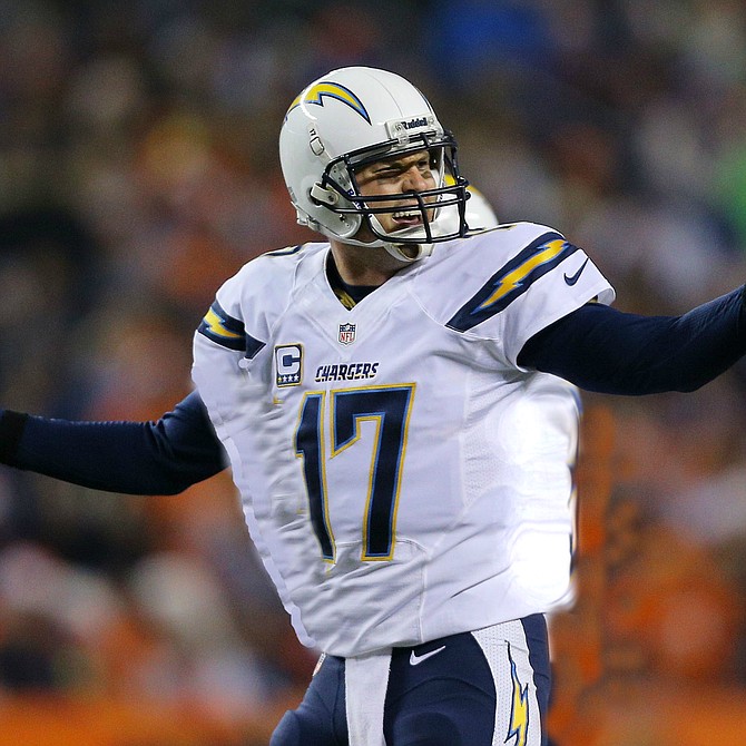 "Phil's a big target, and he takes his share of licks," says assistant coach Wayne DeNile. "He's always worn a little padding under his jersey to keep the bruising to a minimum. What you're seeing here is the same Philip Rivers you've always seen. Nothing to worry about."