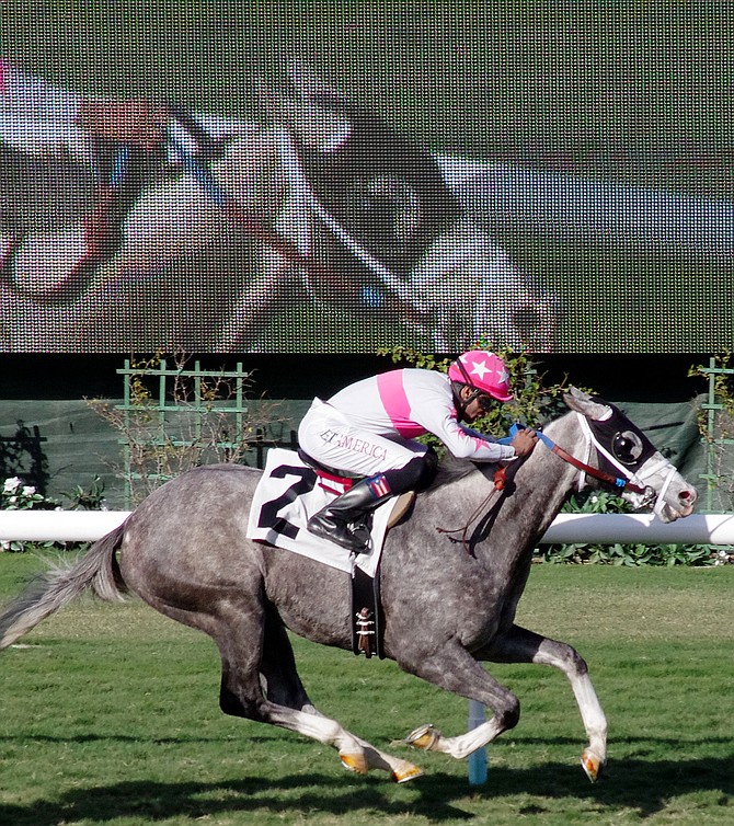 Watch Yourself

Edwin Maldonado Winning on Tosheen,on the Turf and the big screen at the Del Mar Race Track. November 16, 2014