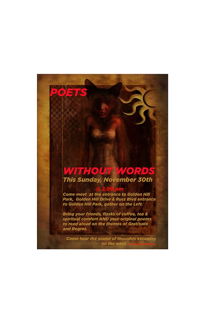 November 30th  @ 2pm Poets without Words Dead Turkey Appreciation Outdoor Poetry Reading!