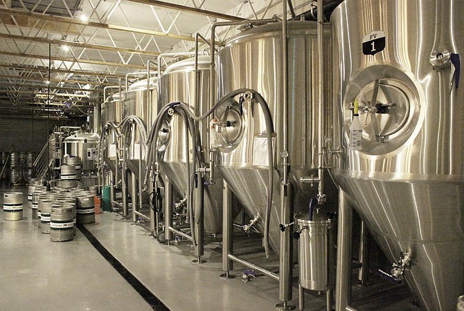 Fermentation tanks at Fall Brewing Company