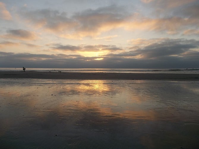 Cardiff State Beach at dusk