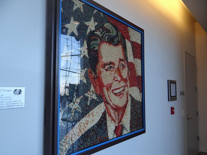 Ronald Reagan jelly bean mosaic by Peter Rocha.