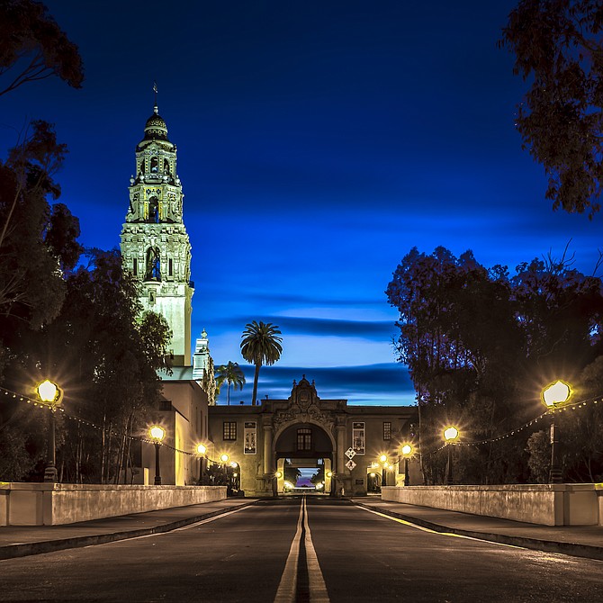 Shot on a whim while waiting for the sun to come up.

Three shot HDR of Museum of Man, looking north from the Cabrillo Bridge in Balboa Park.