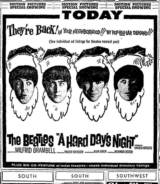 The 4 Lads from Liverpool (and Richard Lester!) wish you a Merry Christmas. "Chicago Tribune, December 18, 1964