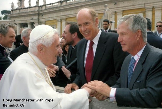 Doug Manchester (far right) with Pope Benedict XVI
