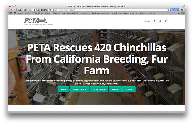 Adams claimed PETA used their purchase as a fund-raising stunt. Screen grab f PETA website