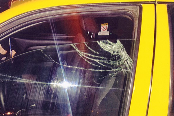 Broken cab window