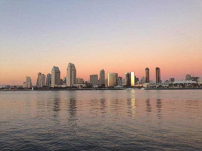 Downtown San Diego from Coronado Bay.  December 23rd, 2014.  