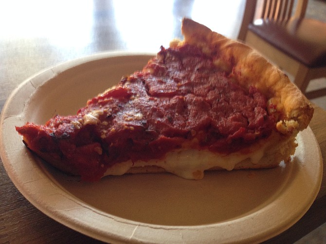 This little slice of pepperoni hits the spot. Berkeley Pizza.