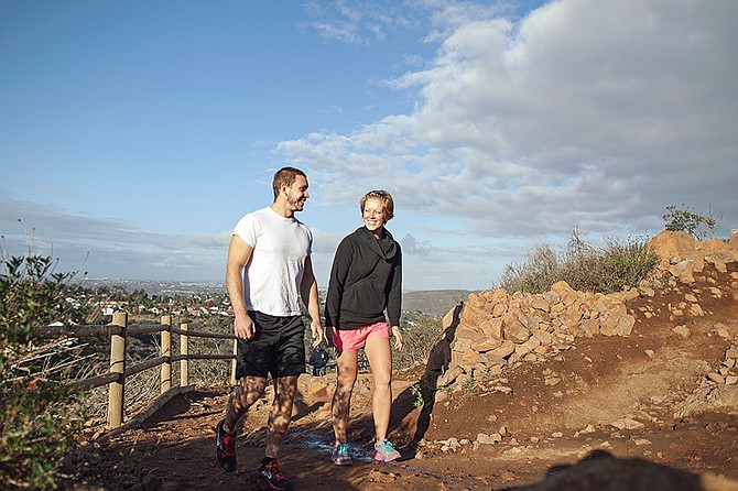 Jenny and Daniel hiking up Cowles together as part of their new year's resolutions to spend quality, outdoor time together while getting a great workout. 