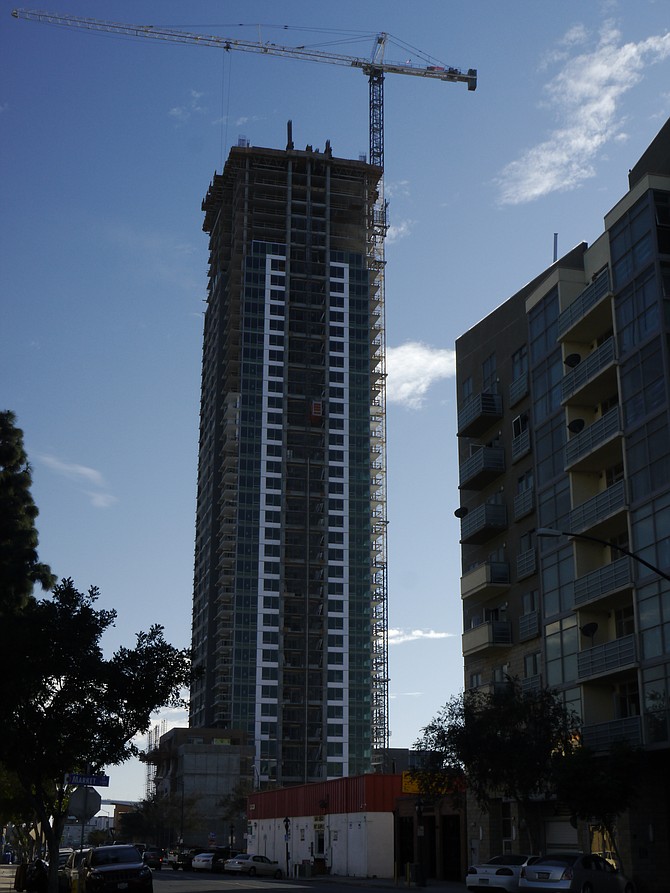 close up view of uncompleted tower