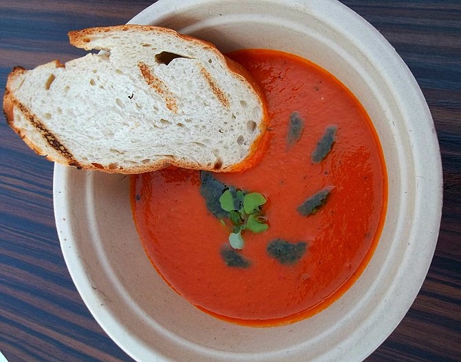 Creta's creamy tomato soup.