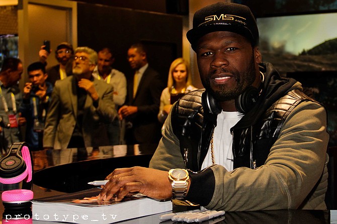 I'm here shooting with 50 Cent at the Consumer Electronic Show.