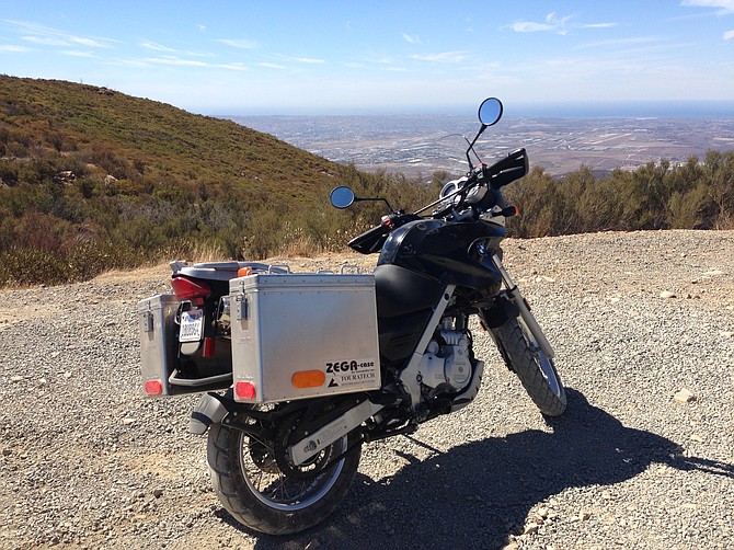 Our bike on the Otay Mountain Truck Trail.