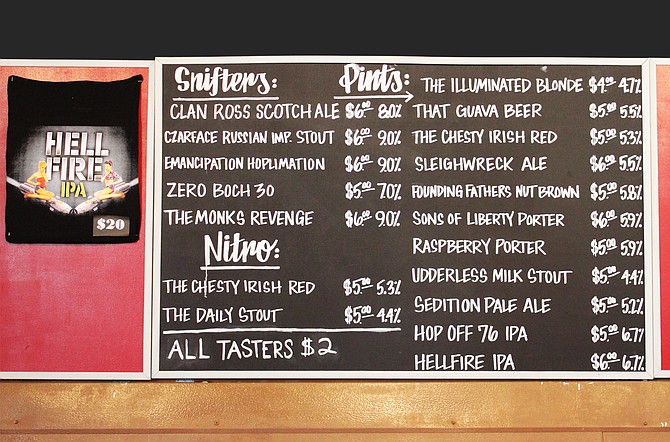 The grand opening beer list at Legacy Brewing Tap & Kitchen
