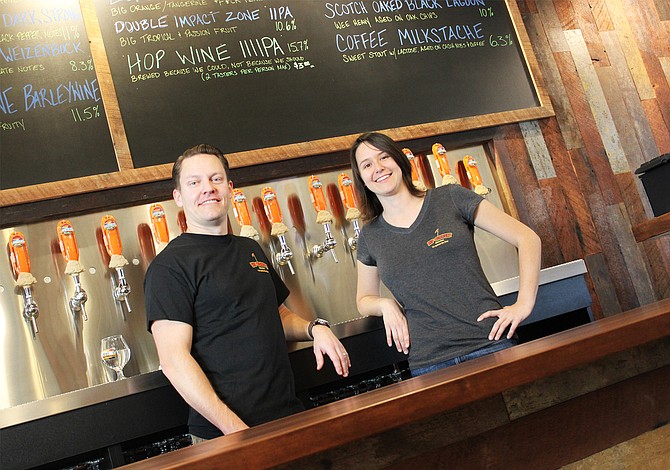 Rip Current Brewing's North Park servers all smiles right before opening for business - Image by @sdbeernews