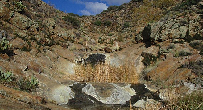 Runoff from the Laguna Mountains flows over granitic rocks and into placid pools.