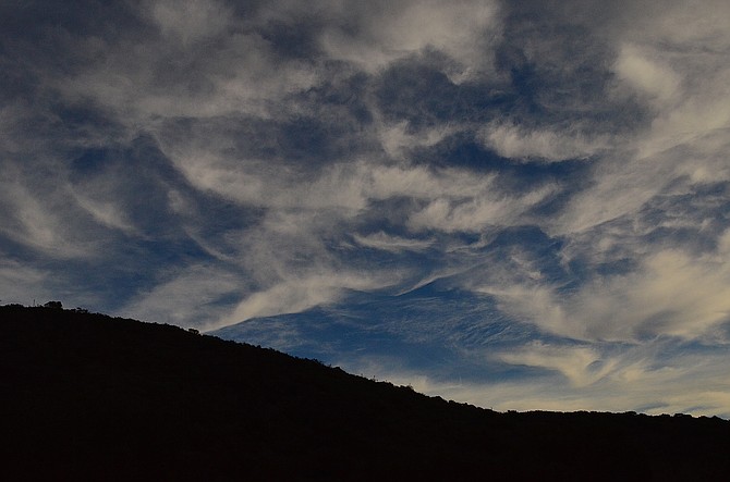 Cirrus clouds over Rancho Penasquitos Preserve.  January 15th, 2015.  
