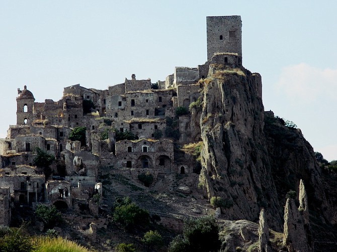 Nearby "ghost town" of Craco. 
