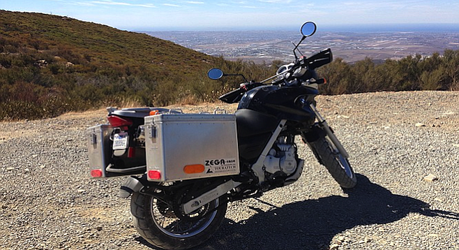 Our bike on the Otay Mountain truck trail.