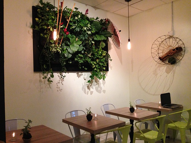 Living wall decor lets you know this place is modern.