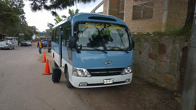 Rapido bus in Santa Lucia, Honduras. 