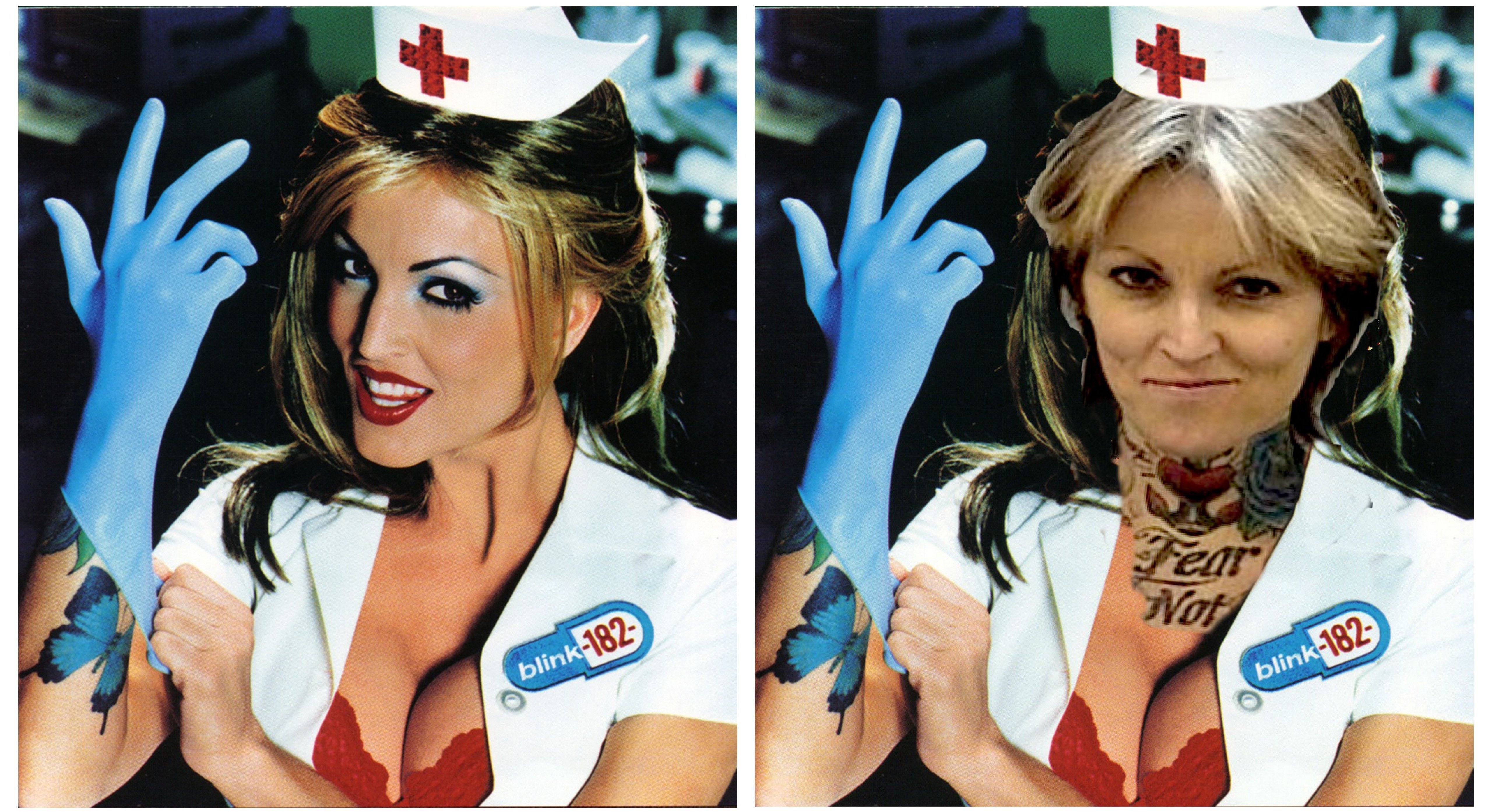 Hello, nurse: Janine Lindemulder, then and now. 