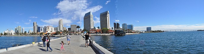 Panorama of Seaport Village from the pier
