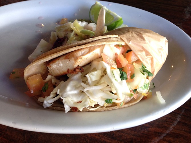 A memorble Pokéz dish, the mahi mahi taco. Pokéz Mexican Restaurant.