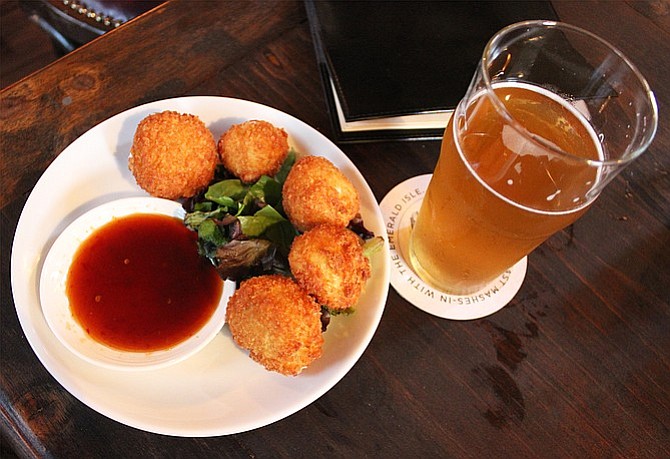 Fried goat cheese and sweet chile sauce at Half Door Brewing Company - Image by @sdbeernews