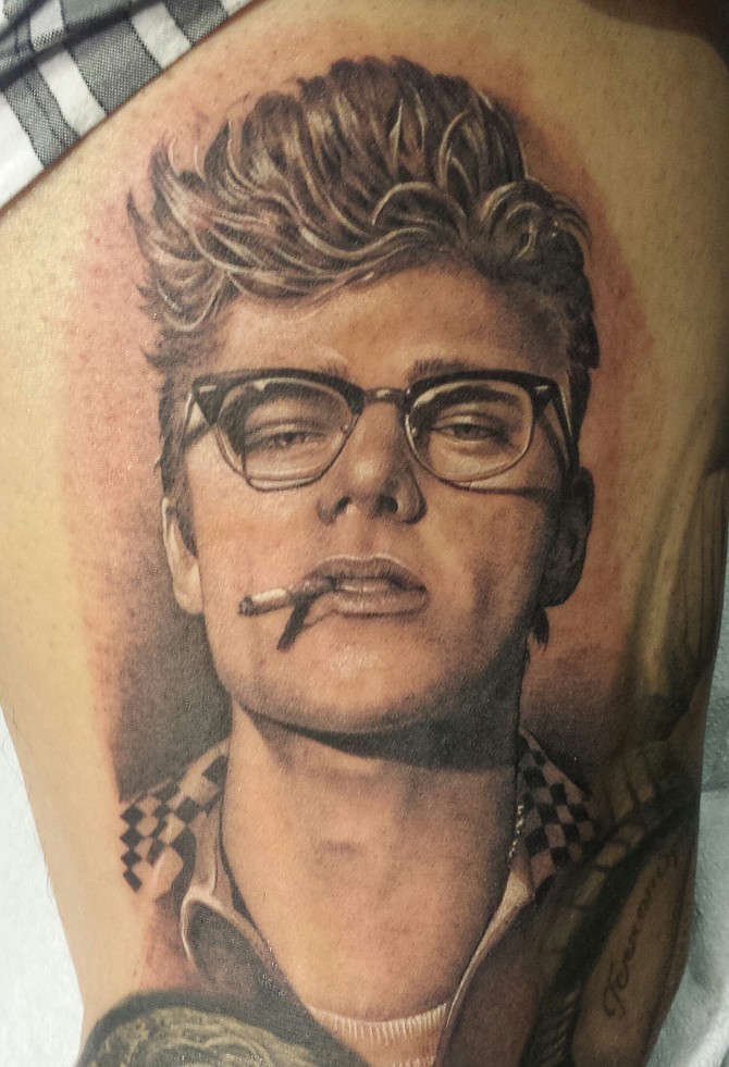 "Dream as if you'll live forever. Live as if you'll die today." - James Dean tattoo done by Chuy Espinoza of Vital Lines Tattoo