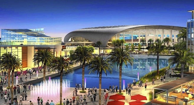 Artist's rendering of proposed Inglewood stadium