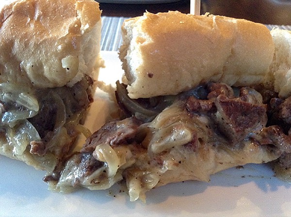 My Philly cheesesteak sliders. Luscious, totally tender, but flavor a bit lame