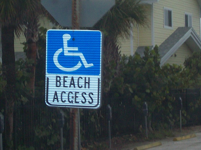 Beach Access sign in Cocoa Beach, Florida.