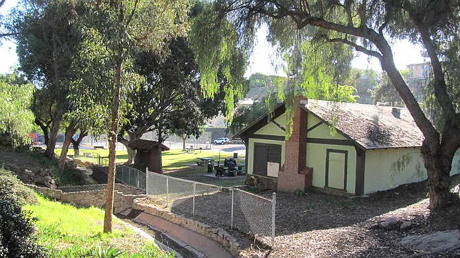The old Spring House in Collier Park.