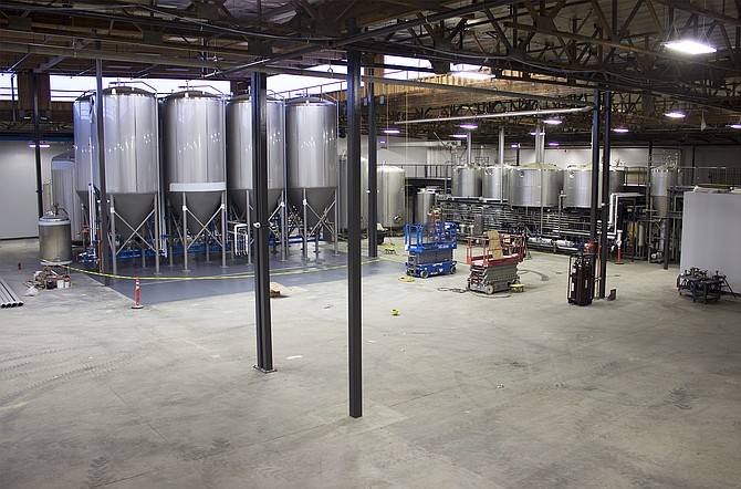 Even after installation of the brewery and Phase One of its cellar, there is an immense amount of open space for AleSmith to work with at its new facility (photo by @sdbeernews)
