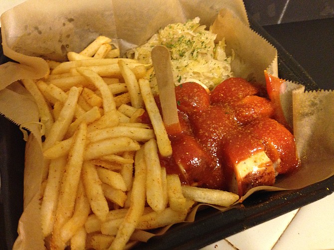 The Berlin standard, though for some reason they call it the Munich Plate. The No. 1 Currywurst Truck of San Diego.