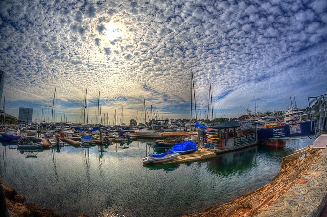 San Diego Harbor on a cloudy day 