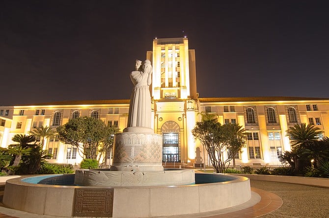 Administration building at night