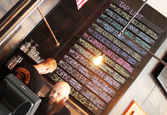 The initial beer line-up at South Park Brewing Co. (photo by @sdbeernews)