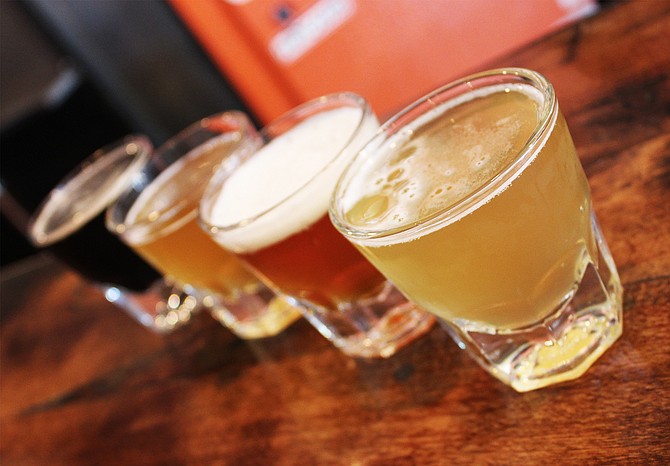 Taster flight at South Park Brewing Co. (photo by @sdbeernews)