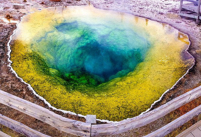 Morning Glory Pool -  hot spring in the Upper Geyser Basin of Yellowstone National Park.