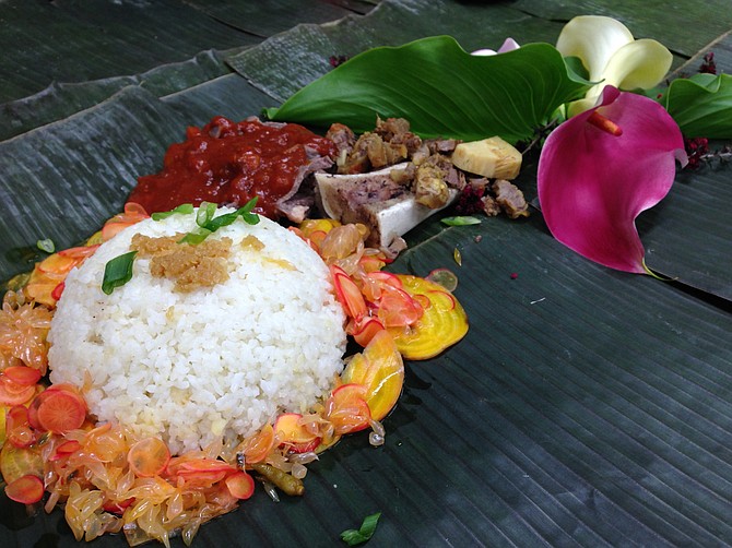 An Ilonggo feast, served on banana leaves. Salo Project.