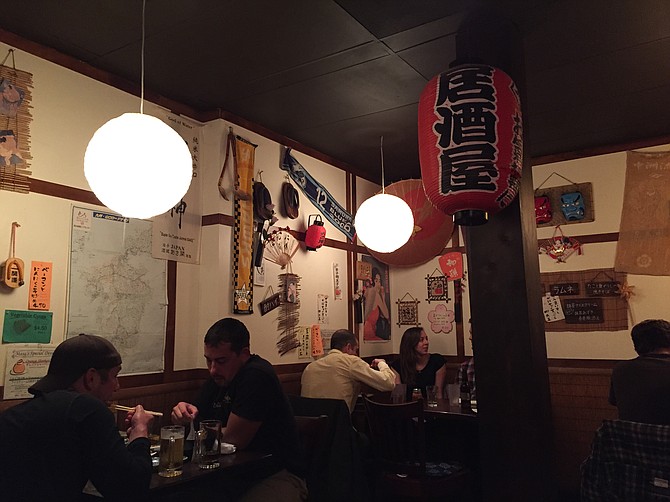 Inside one of the two dining rooms at Izakaya Masa