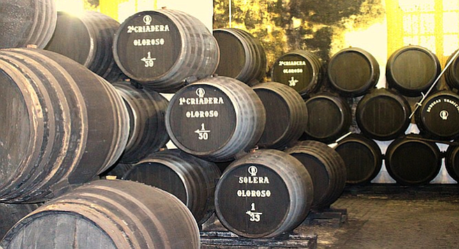 A sherry bodega in the heart of Jerez, Spain.